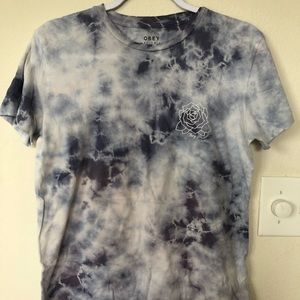 Blue tye-dye obey shirt